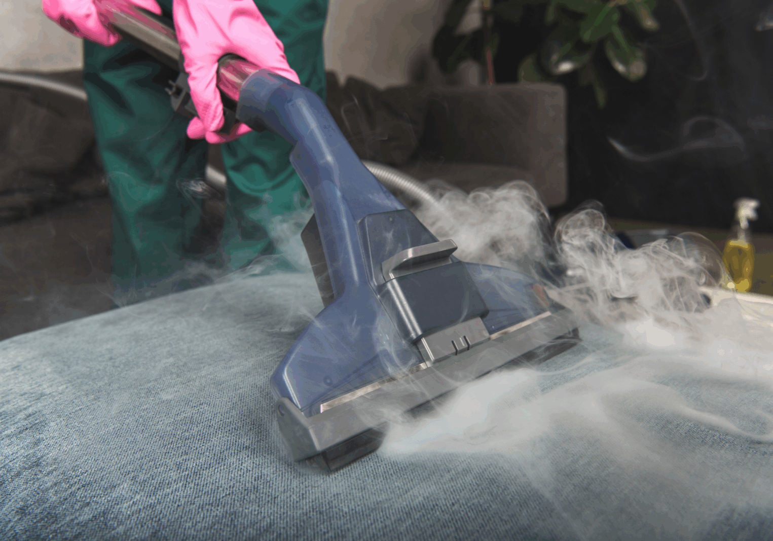 cropped shot of person cleaning sofa with vacuum cleaner, hot steam cleaning concept cropped shot of person cleaning sofa with vacuum cleaner, hot steam cleaning concept